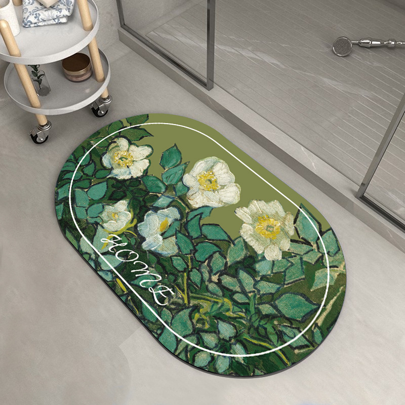 Customize Water Absorbent Rug, Set Multiple Scenes Fast Drying Bath Shower Non Slip Diatom Mud Floor Kids Bathroom Rubber Mat/