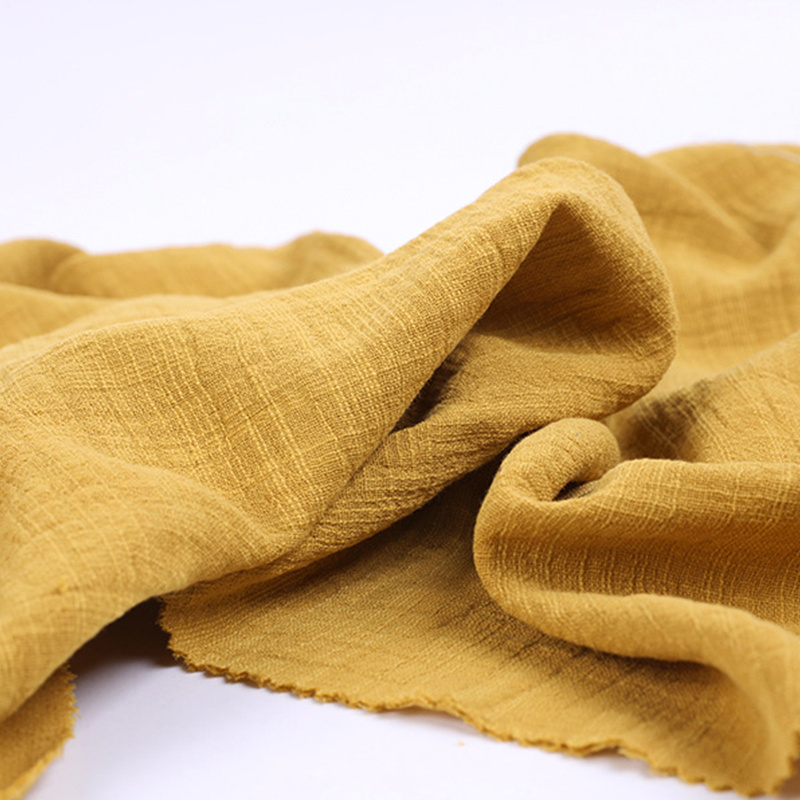 Soft Handfelling Plain Dyed ,Viscose and bamboo-Slub blended fabric Viscose and flax Bamboo slub wrinkling fabric For Clothing/