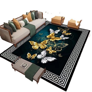 Wholesale Modern New Design, 3d custom printed carpets for living room European Simple Colorful Crystal Velvet Corridor Carpets/