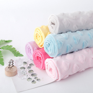 Oem Free Sample Soft, Hand Feel 230GSM Embossed Bubble 100% Polyester Cuddle Minky Dimple Heart Plush Fabric for Blankets/