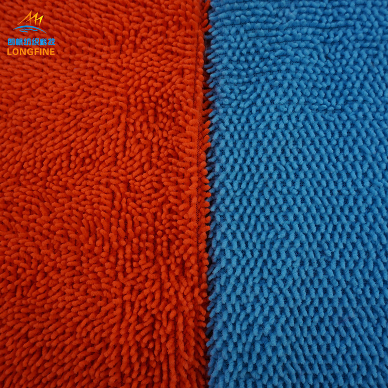 wholesale high quality 100% polyester microfiber chenille jacquard shaggy fabric for carpet