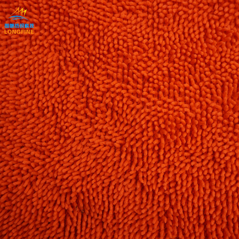 wholesale high quality 100% polyester microfiber chenille jacquard shaggy fabric for carpet