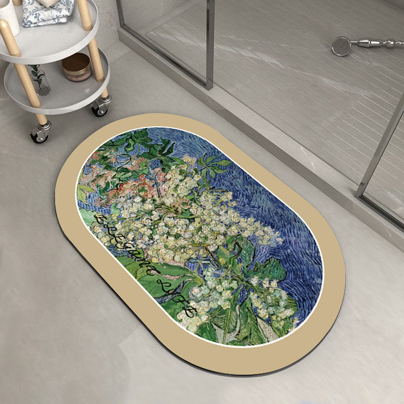 Customize Water Absorbent Rug, Set Multiple Scenes Fast Drying Bath Shower Non Slip Diatom Mud Floor Kids Bathroom Rubber Mat/