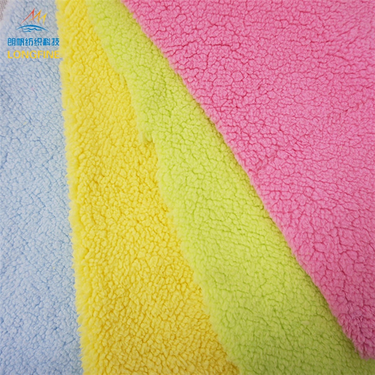 Fabric All Kinds of Color Bonded Double Sided Quilted Lining Fleece Sherpa Fleece 100% Polyester LF033 Pig Fleece Fabric Jiangsu