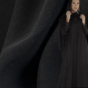 cheap price Modern Arabian, Robe 100% polyester islamic muslim abaya marvijet french twill malaki fabric for formal black/