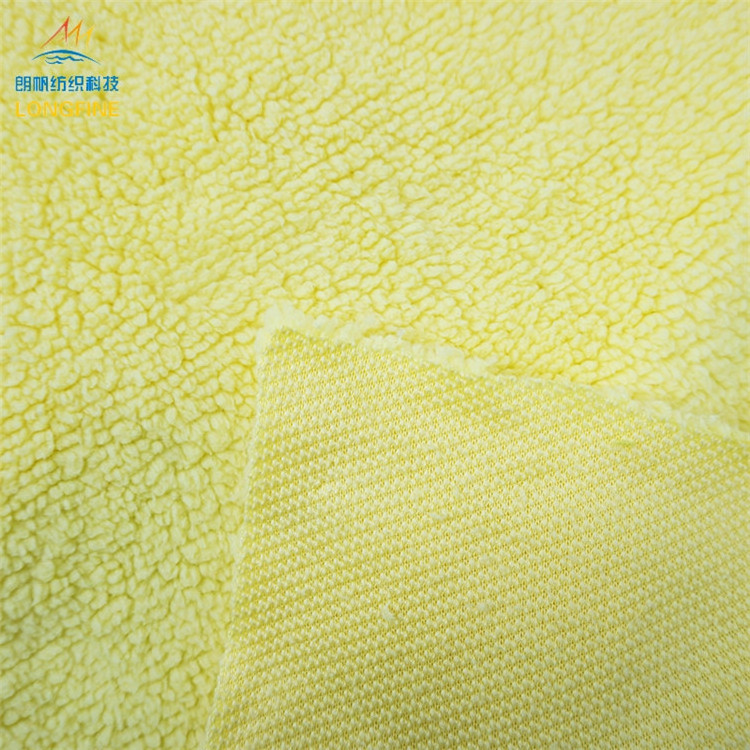 Fabric All Kinds of Color Bonded Double Sided Quilted Lining Fleece Sherpa Fleece 100% Polyester LF033 Pig Fleece Fabric Jiangsu