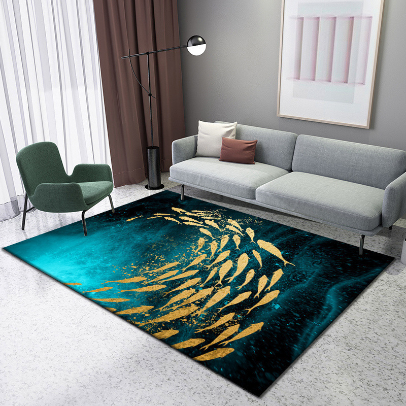 Wholesale Modern New Design, 3d custom printed carpets for living room European Simple Colorful Crystal Velvet Corridor Carpets/