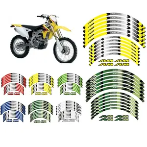 Waterproof UVproof 19 21 inch RIM WHEEL STRIPES DECALS TAPE STICKERS FOR SUZUKI RM 125 250 1990-2008