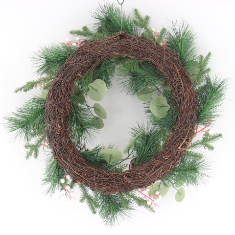 Support DIY artificial Christmas door garland and garland wall hanging window decoration home front door green pine needle garla