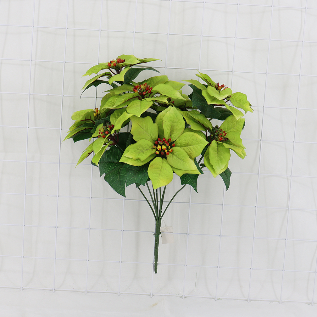 Factory Best Selling Artificial Flower Christmas Poinsettia Decorative Flowers