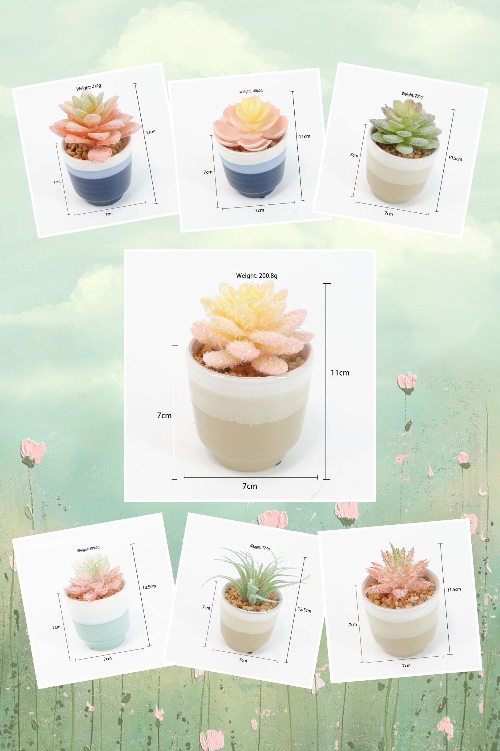 Artificial rare succulents ceramic pot, office, computer desk, restaurant home decoration