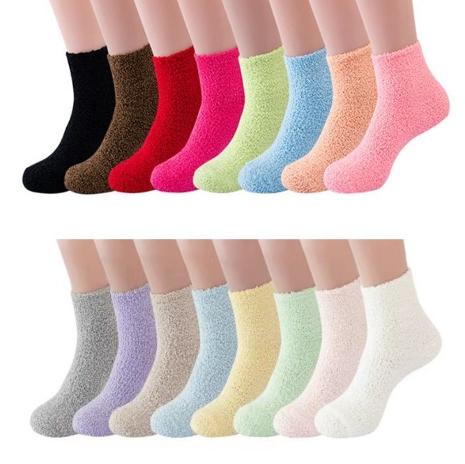 women velvet comfy winter socks crew warm cosy manufacturer white pink home bed fluffy socks for winter blue fuzzy socks