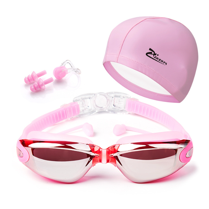 2023 cap nose clip earplug hat packages swim goggles with nose cover goggles natacion swimming goggles adults no leaking