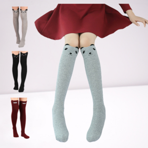 Japanese and Korean sweet cute cartoon stockings cotton socks ladies over the knee socks cartoon cat stockings