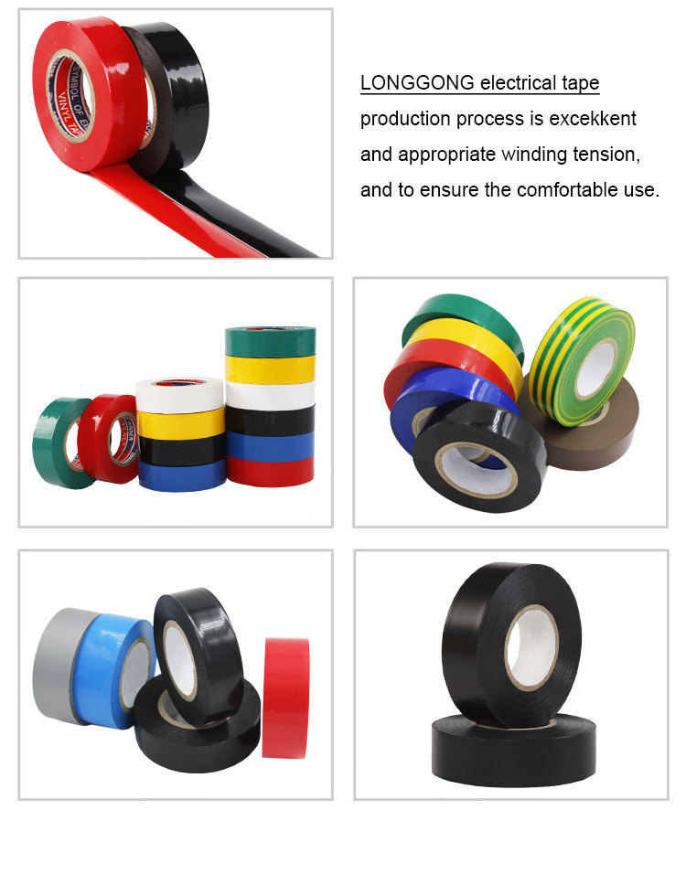 shiny water proof black wire liquid waterproof self adhesive custom printed vinyl pvc insulation electric electrical tape