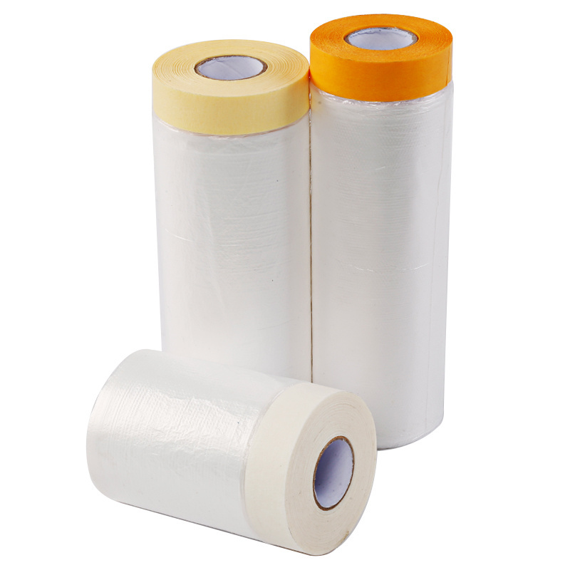 automotive paint plastic sheeting masking film with masking tape for house