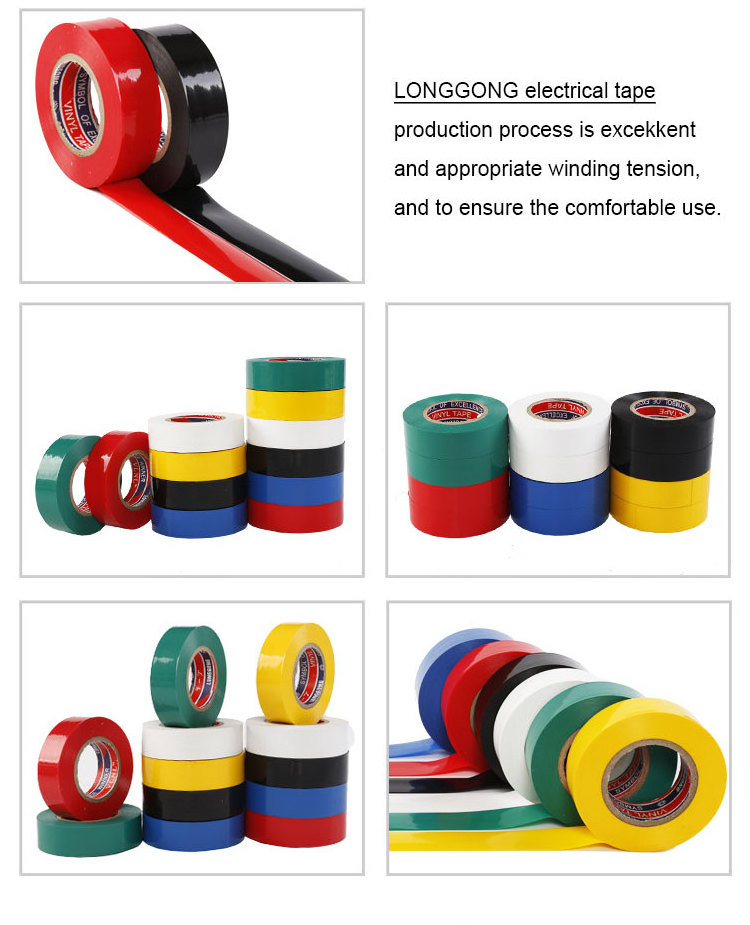 fire proof globe electric automotive electrical tapes pvc wire insulator heat insulation adhesive insulated tape colors roll