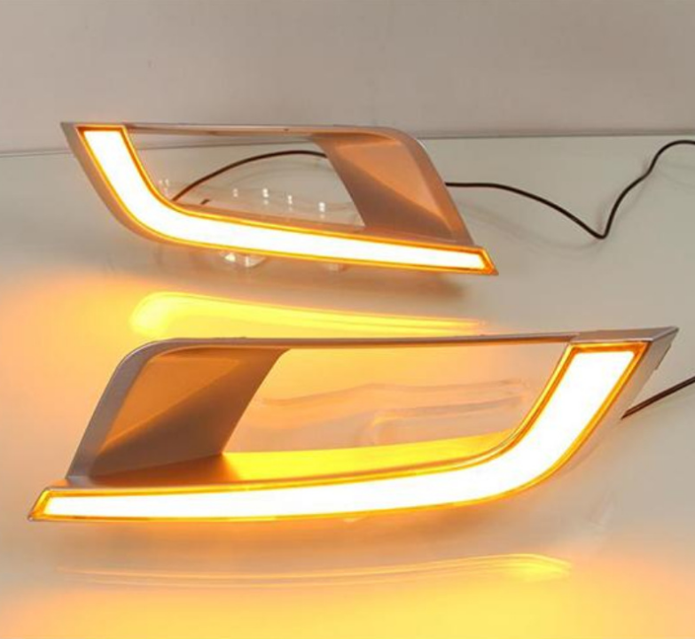 Flashing LED Daytime Running Lights DRL Fog Lamp With Yellow Turn Signal For Ford Ranger 2015 2016 2017