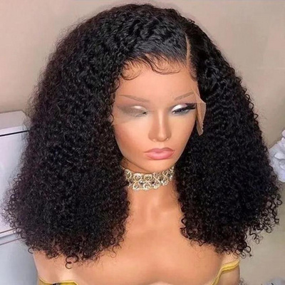 8-30 Inch Mongolian Afro Kinky Curly Human Hair Lace Front Wigs Virgin Hair Transparent Hd Full Lace Frontal Wig With Baby Hair