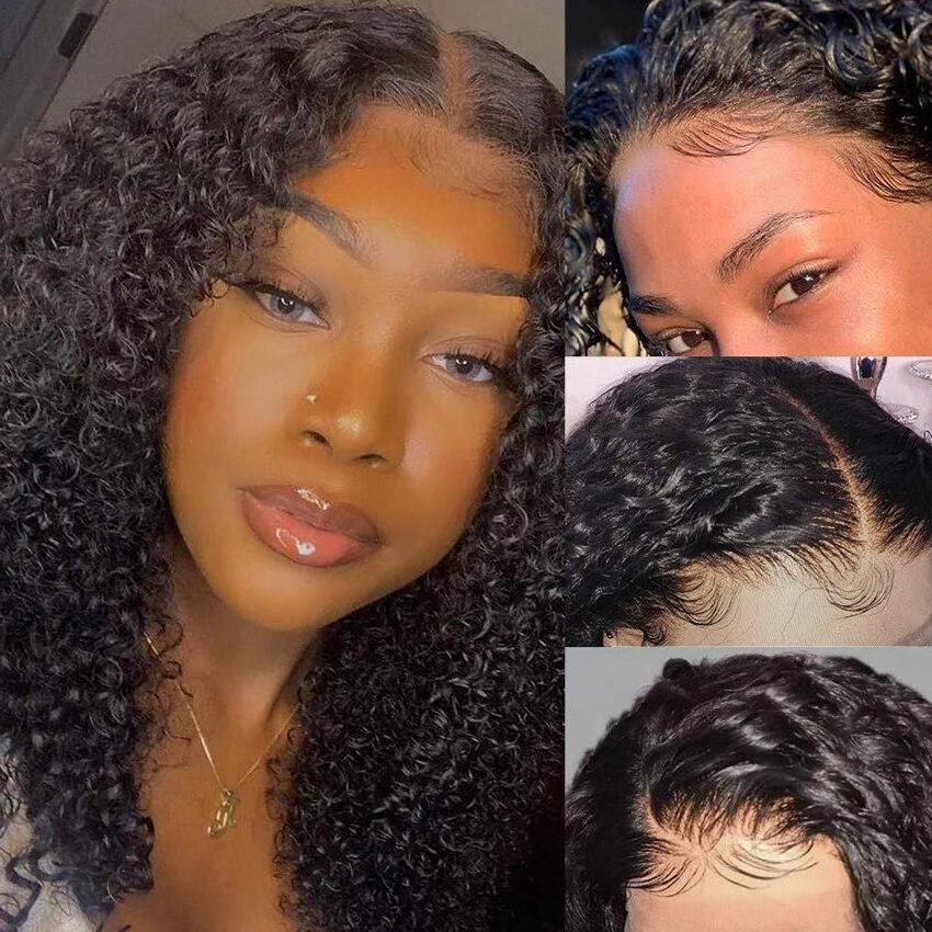 8-30 Inch Mongolian Afro Kinky Curly Human Hair Lace Front Wigs Virgin Hair Transparent Hd Full Lace Frontal Wig With Baby Hair