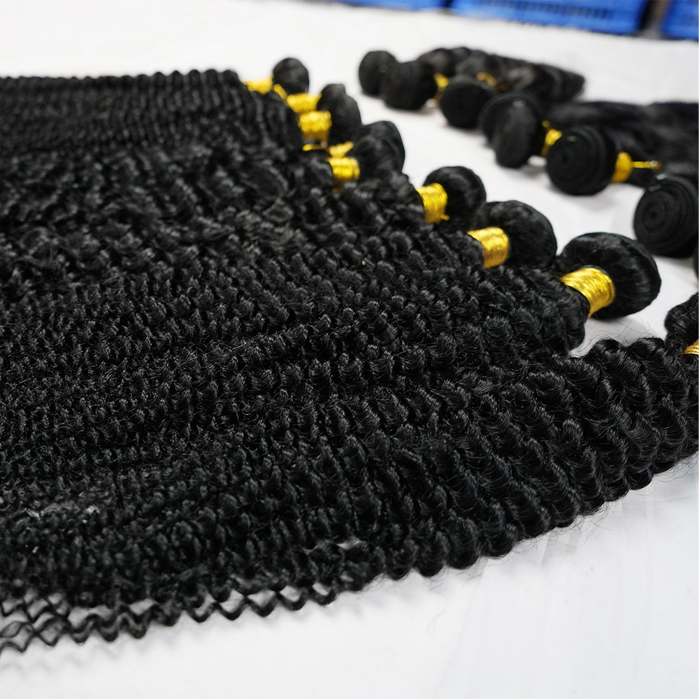 New Arrival New Type Eurasian Kinky Curly Hair Weaving With Lace Closure Bleached Knots Free Style