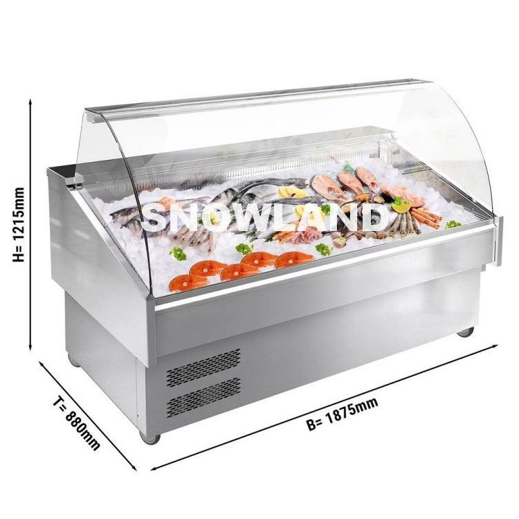 Supermarket Frozen Display Stand Refrigerated Seafood Freezer Display Counter Frozen Chilled Seafood Fish Ice Display Table