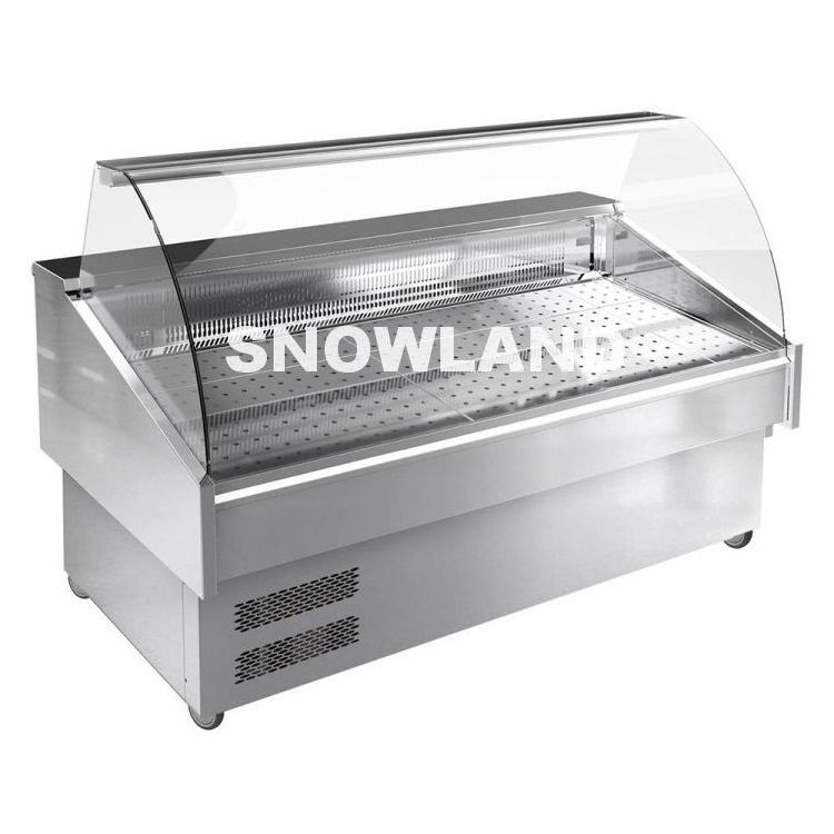 Supermarket Frozen Display Stand Refrigerated Seafood Freezer Display Counter Frozen Chilled Seafood Fish Ice Display Table