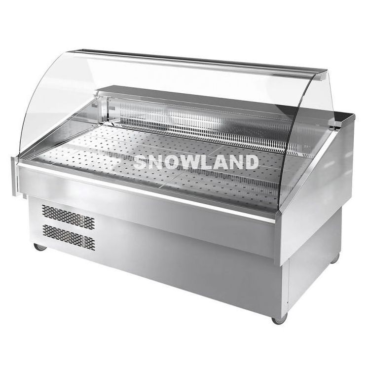 Supermarket Frozen Display Stand Refrigerated Seafood Freezer Display Counter Frozen Chilled Seafood Fish Ice Display Table