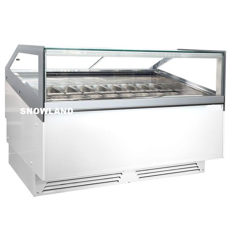 New Design 18 Trays Commercial Ice Cream Gelato Display Freezer