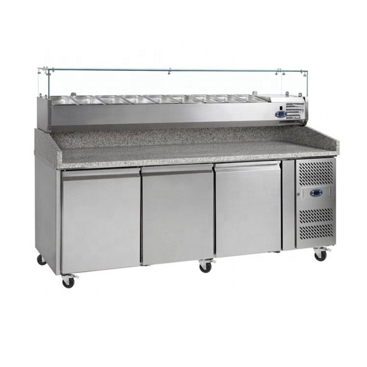 Good Quality Stainless Steel Pizza Table Salad Bar Freezer