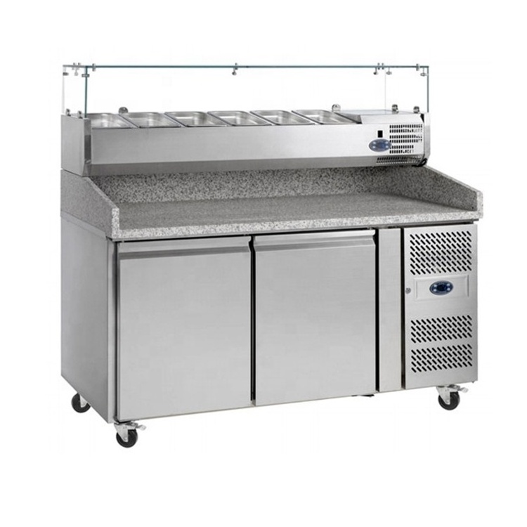 Good Quality Stainless Steel Pizza Table Salad Bar Freezer