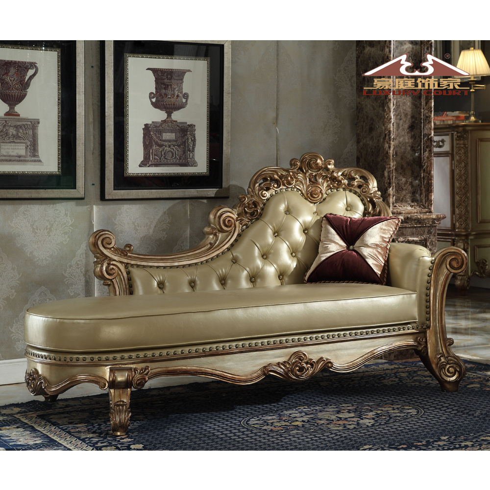 Longhao French luxury royal furniture european style sofa set classic leather gold sofa wood carved luxury sofa sets