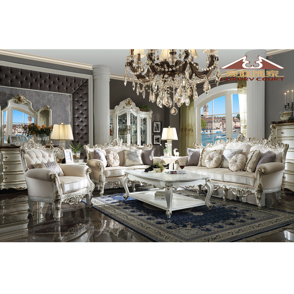 Longhao Furniture 2021 luxury european sofa set for home living room use