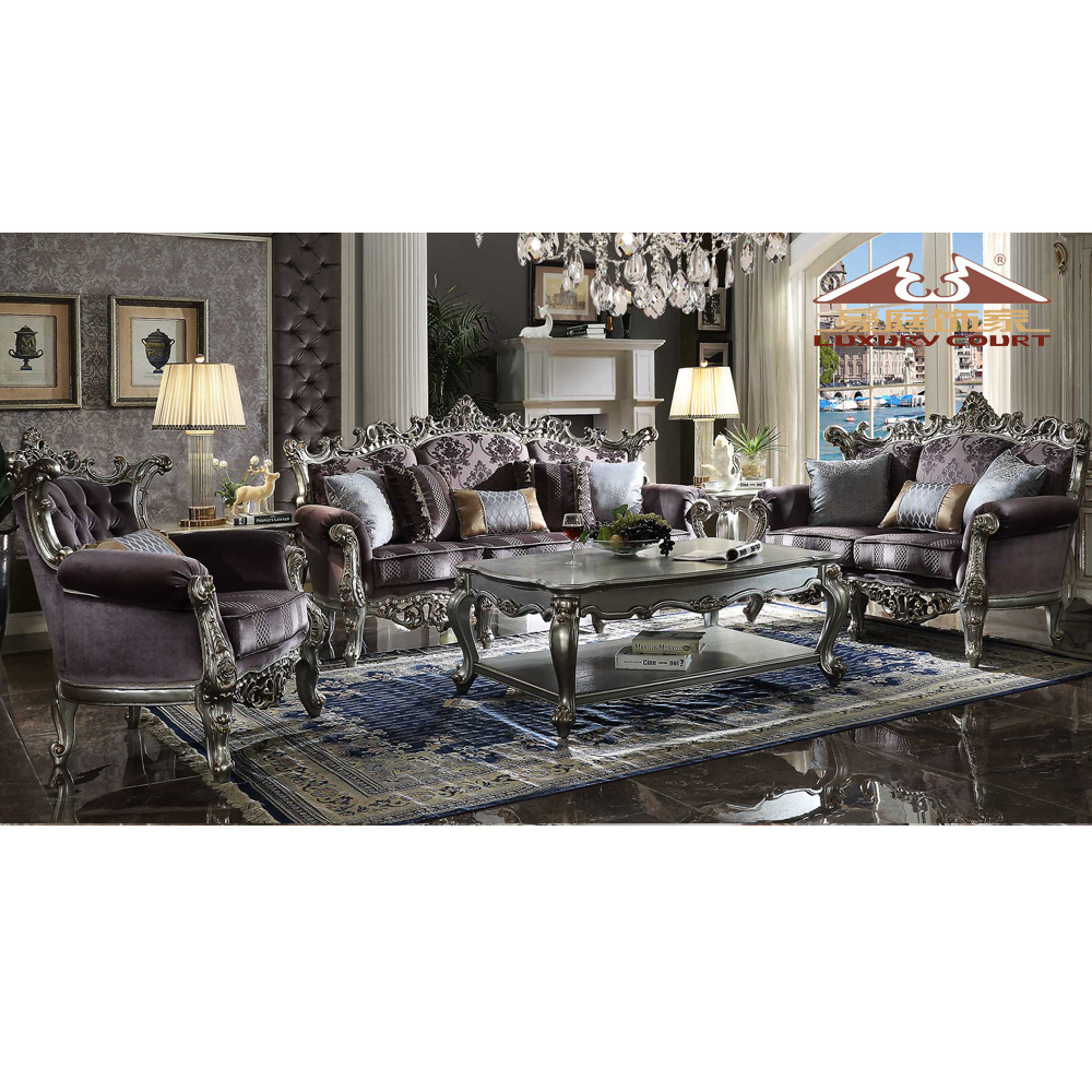 Longhao Furniture 2021 luxury european sofa set for home living room use