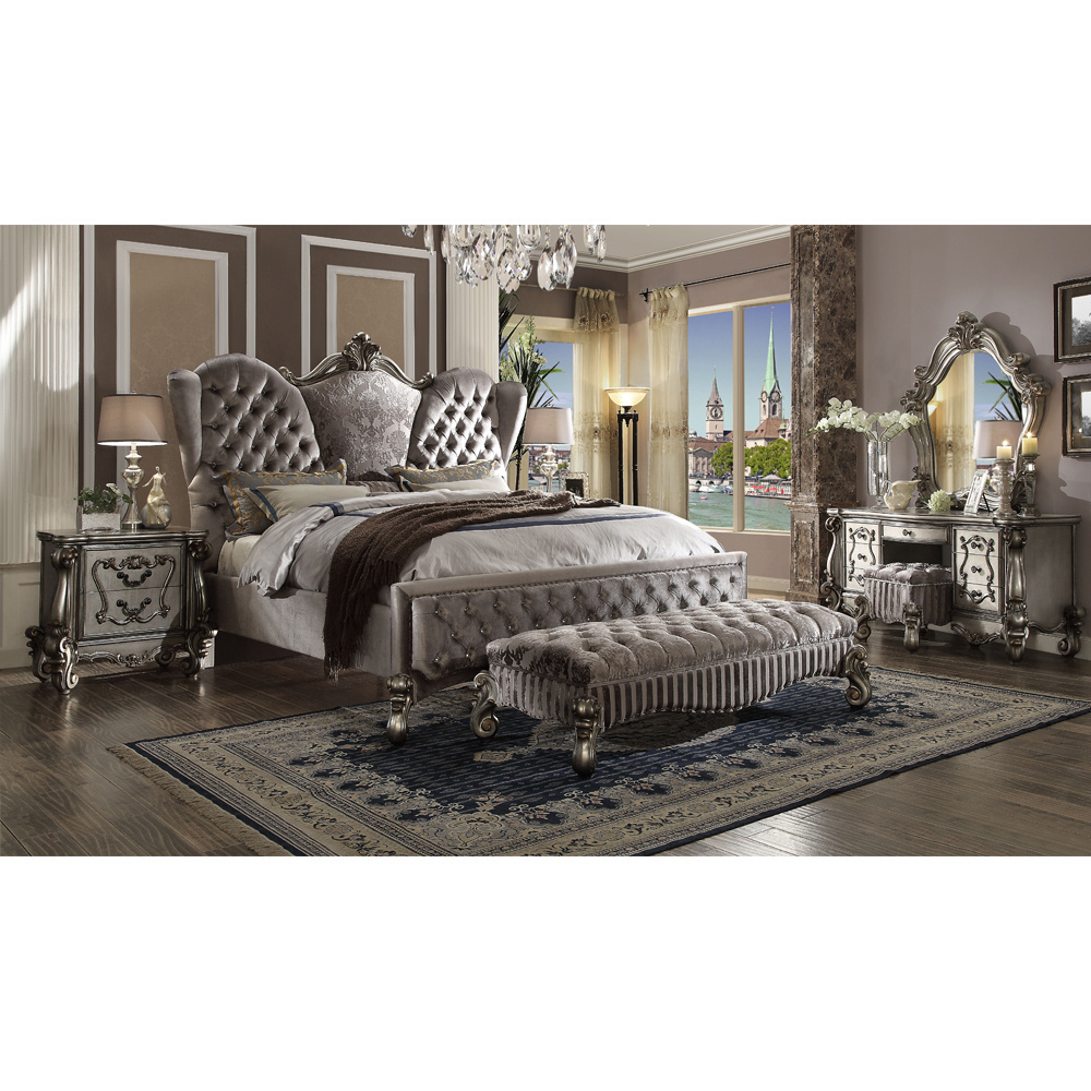 Factory King Size Bedroom Furniture Bed Classical Luxury Antique Bedroom Sets