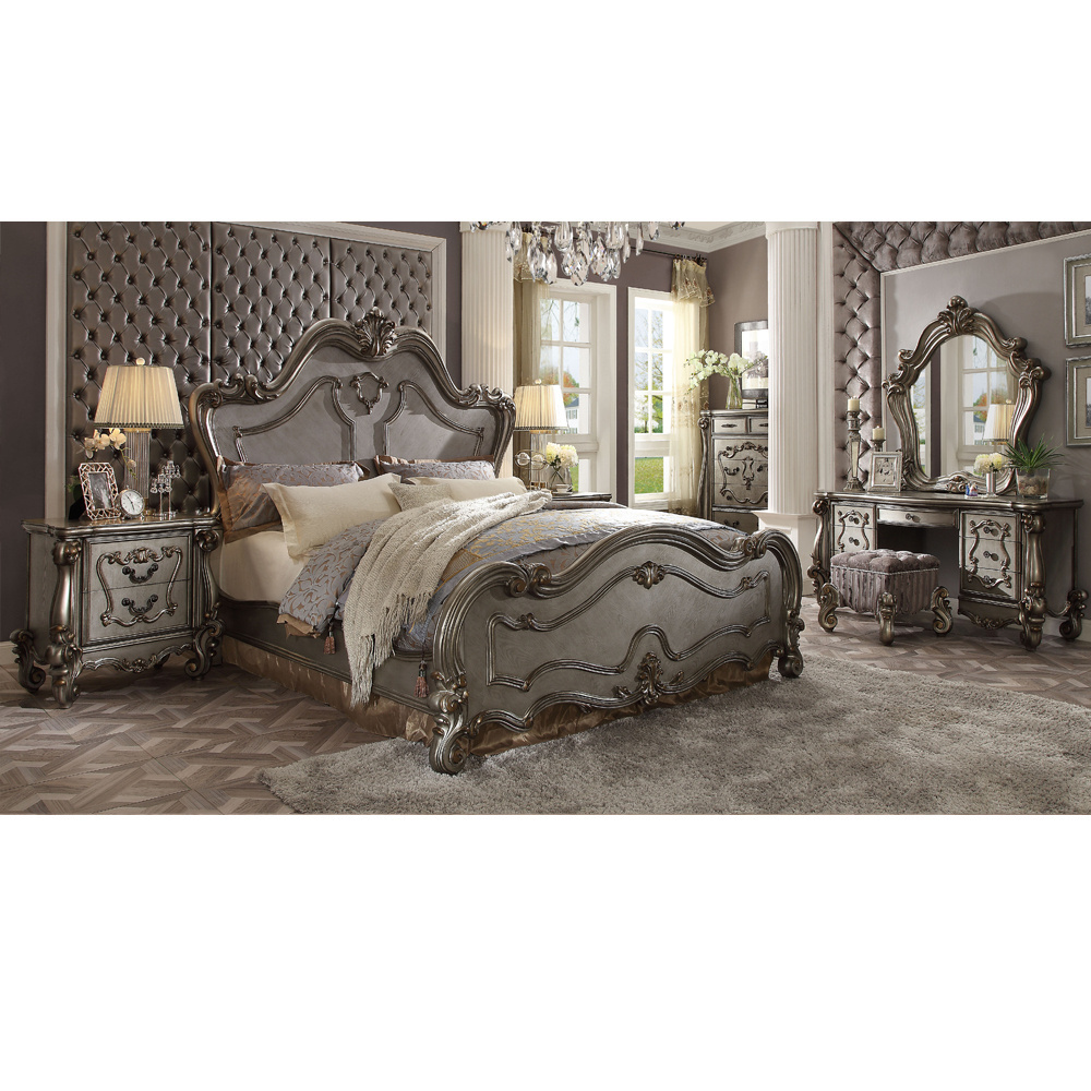 Factory King Size Bedroom Furniture Bed Classical Luxury Antique Bedroom Sets