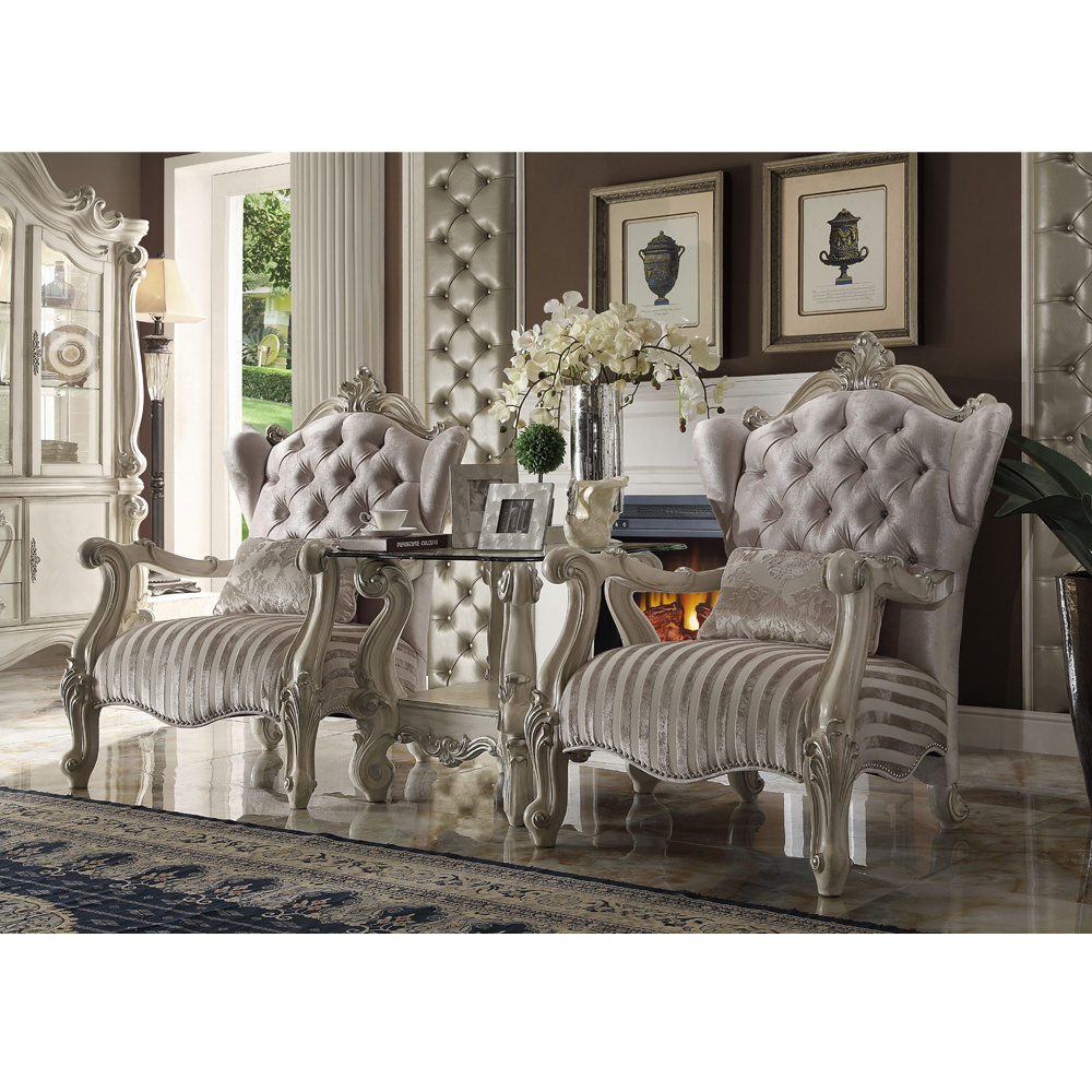 Luxury European Floral Fabric Sofa, wooden carved sofa set furniture