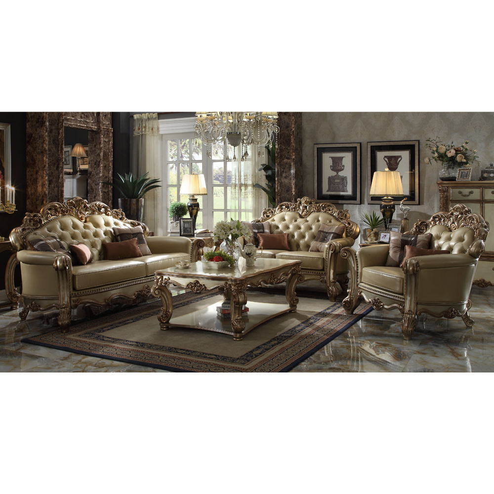 Latest design royal leather sofa chesterfield sofa sets pillow big coffee table for house living room furniture