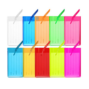 Hot Selling Travel Accessories Plastic Suitcase Tags Custom Bright Color Hard PVC Luggage Tag