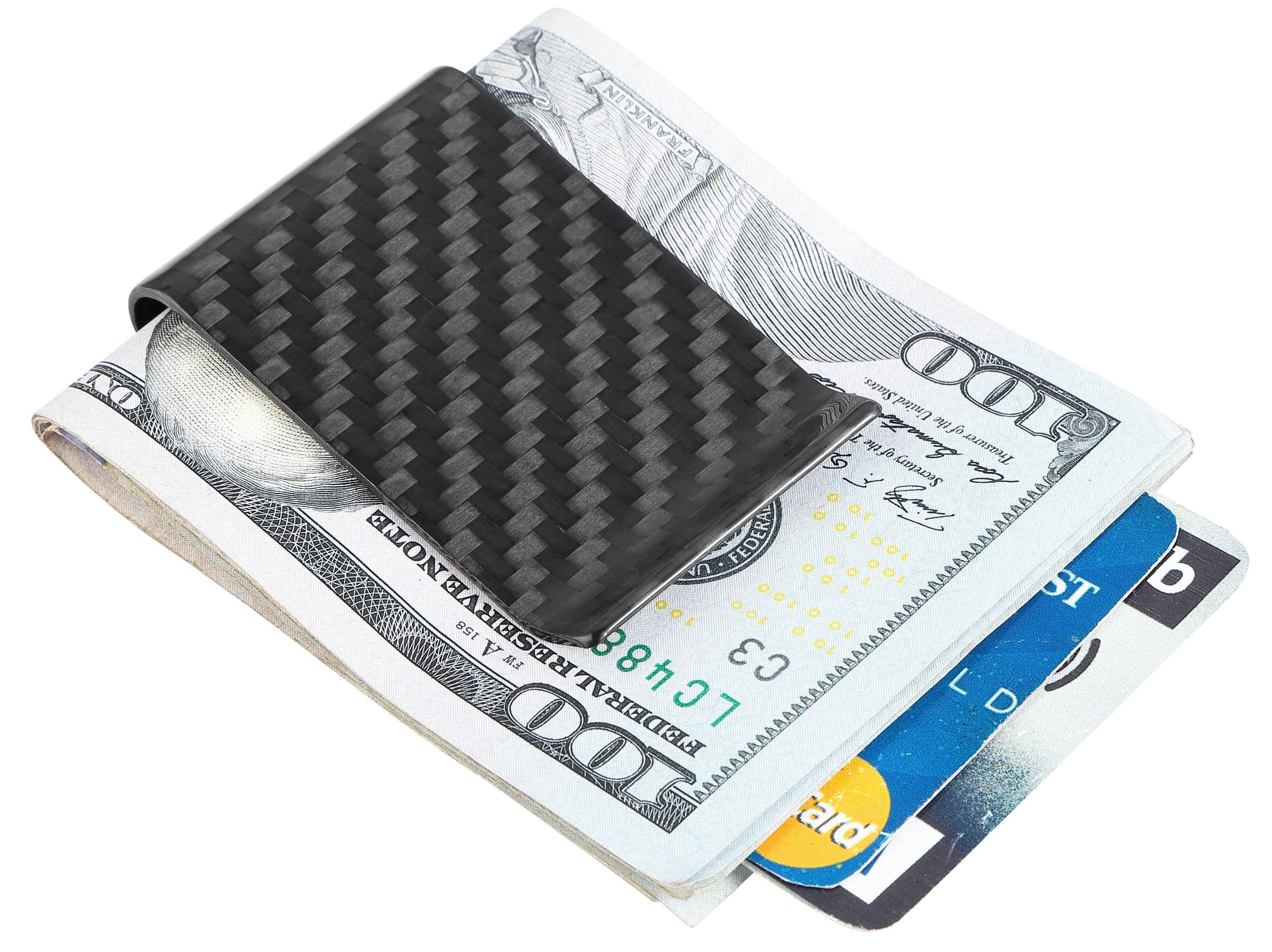 Authorized Seller Genuine Carbon Fiber Money Clip Front Pocket Wallet Minimalist Wallet Slim Wallet Credit Business Card Holder