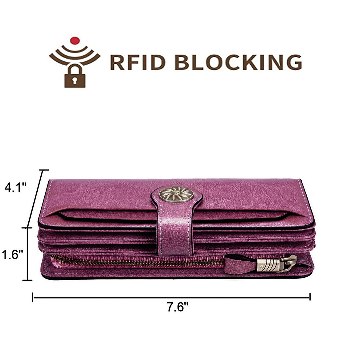 2023 Luxury Design Rfid Blocking Ladies Wallet Female Genuine Cowhide Leather Wallet Purse