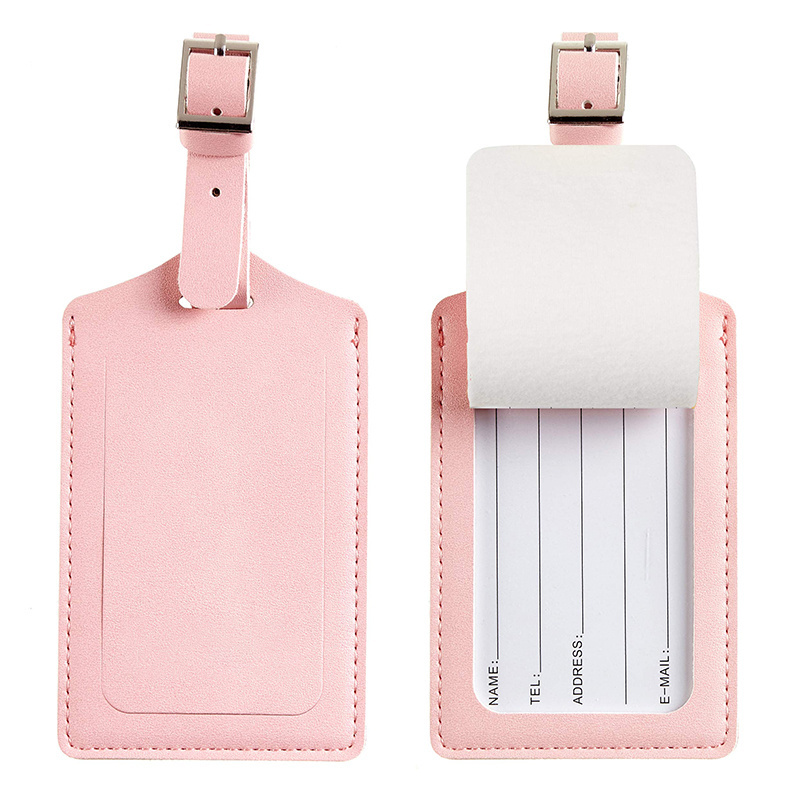 Free Sample Waterproof Travel Name Tag Custom Logo White PU Leather Luggage Tag Canada