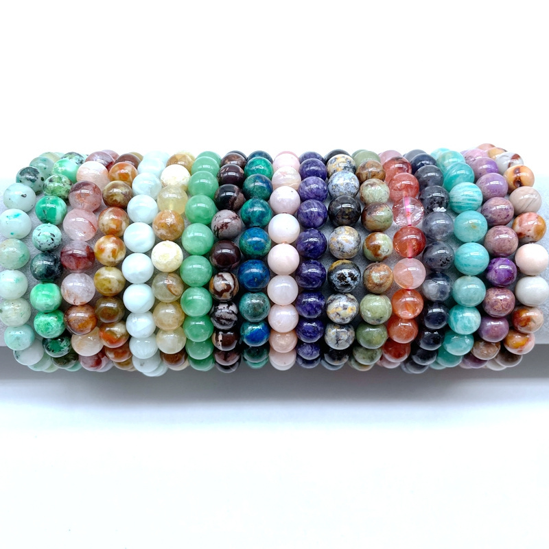 2020 New Hot Sell 8 mm Natural Stone Beads Bracelets For Men Women Elastic Stretchy Bangle Crystal Jade Jewelry