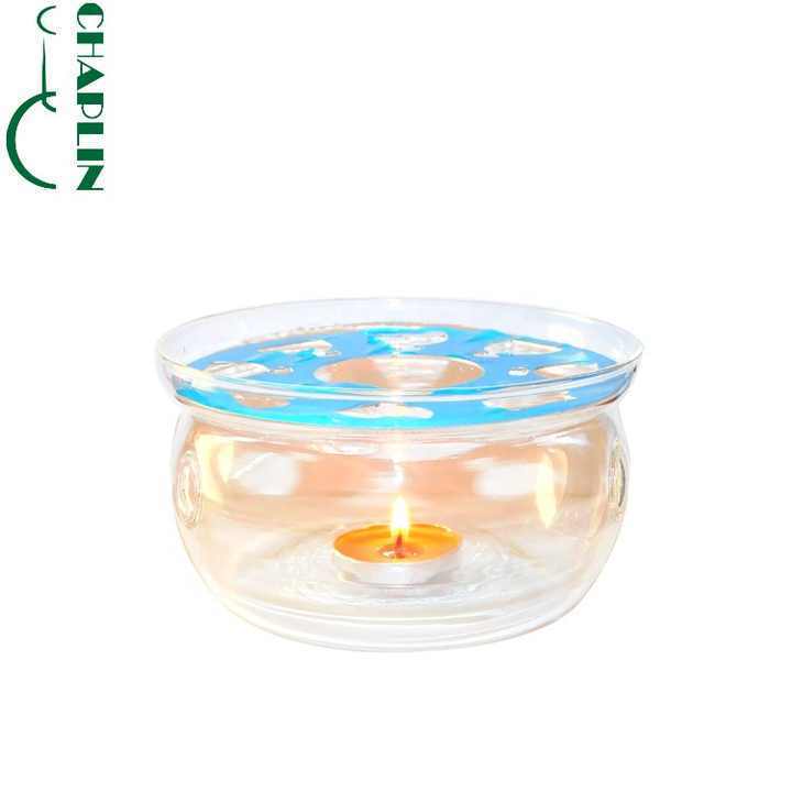 Heat-resistant high Borosilicate tea warmer candle glass warmer with glass pot candle holder