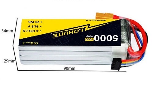 4S Lipo Battery 5000mAh 11.1V 50C 100C RC Lipo Battery