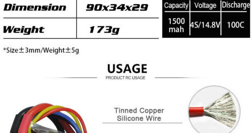 4S Lipo Battery 5000mAh 11.1V 50C 100C RC Lipo Battery