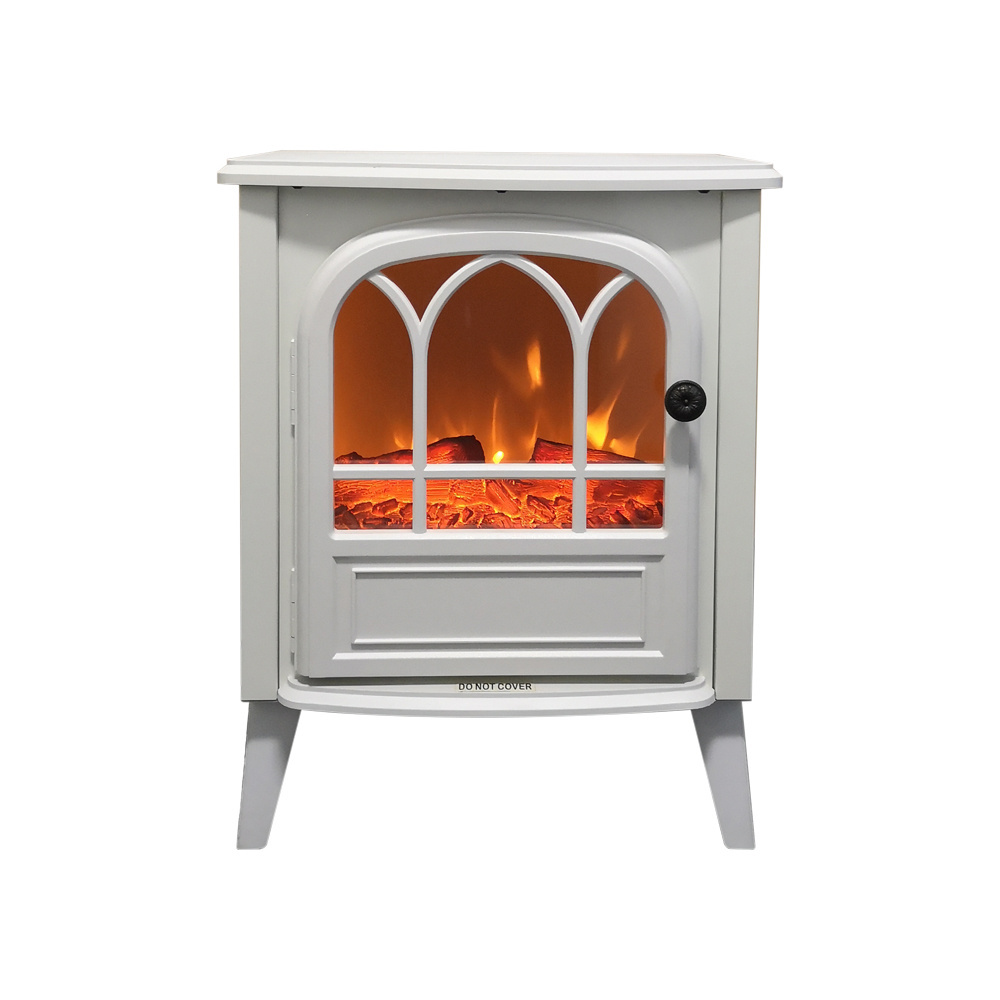 white small portable electronic high efficiency elegant freestanding decorative electric fireplace with legs