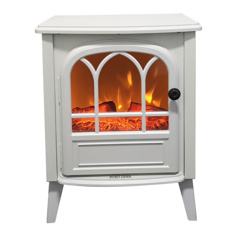 white small portable electronic high efficiency elegant freestanding decorative electric fireplace with legs