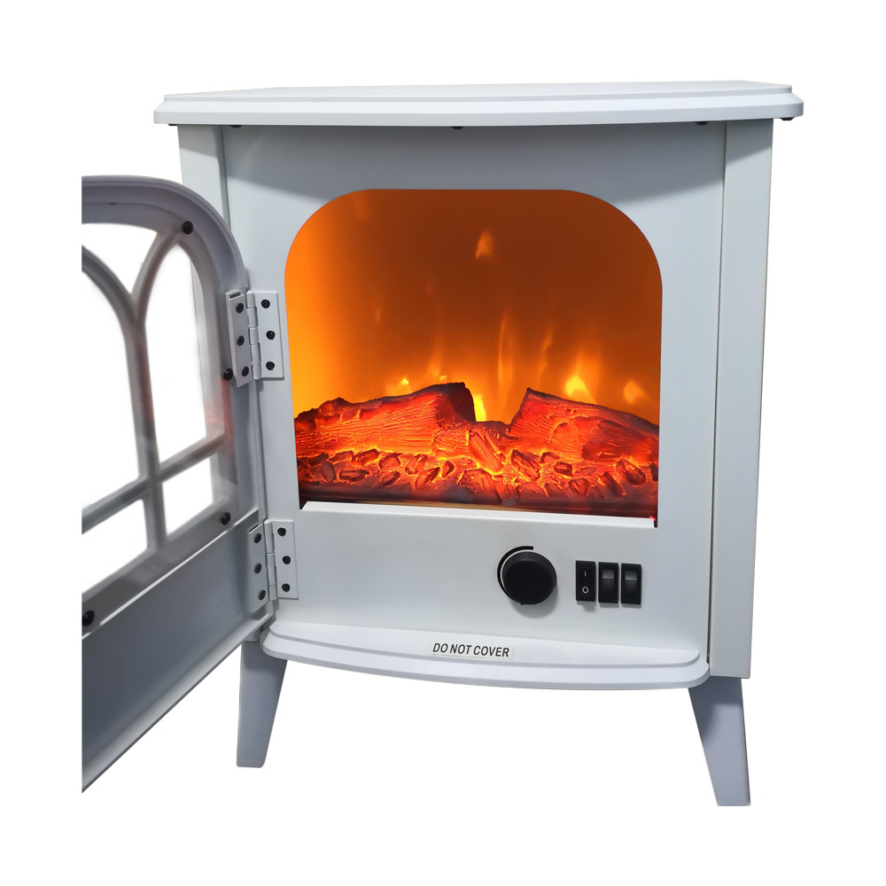 white small portable electronic high efficiency elegant freestanding decorative electric fireplace with legs