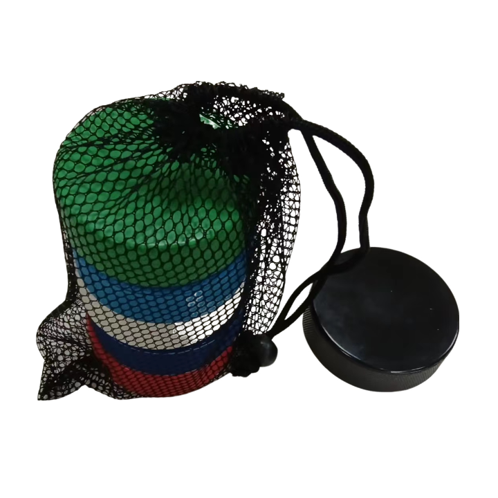 Black Polyester Mesh Bag 5 Pieces Per Bag Standard Size Official Practicing Rubber Ice Hockey Puck